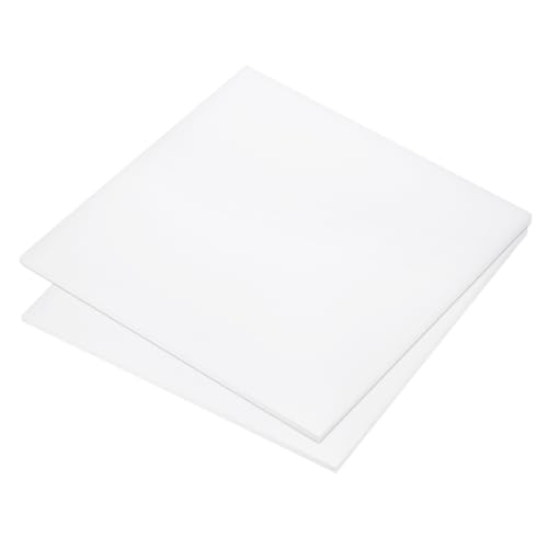 Image of 2pcs 8 x 8 Inch UHMW Polyethylene Sheets, 5 /32 Inch Thick Ultra High Molecular Weight White Plastic Sheet [for Home, Industrial]