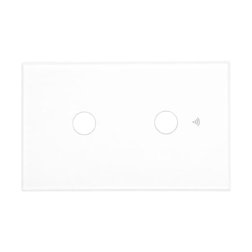 Interruttore Touch da Parete WiFi 2.4G + BLE + RF 433MHz, Vetro Temperato Bianco, 2 Tasti, 120X72X38mm Per Scatola 503 Italiano, App TUYA Smart Life