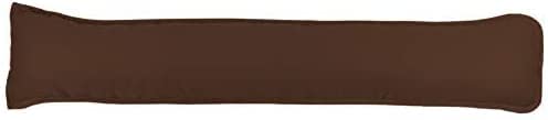 Comfort Collections Plain Dyed Fabric Draught Excluder Stopper Cushion Heavy Door Draught Stopper Polycotton 92 x 20cm - Chocolate