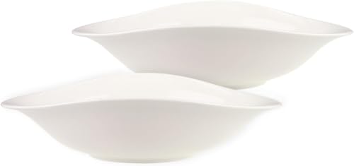 Villeroy & Boch - Vapiano Pastaschalen Set 6-Teilig Weiß, Spülmaschinenfest, Mikrowellensicher, Pastateller, Pastaschüssel, Teller Tief, Für Spaghetti, Nudeln oder Salat, Premium Porzellan