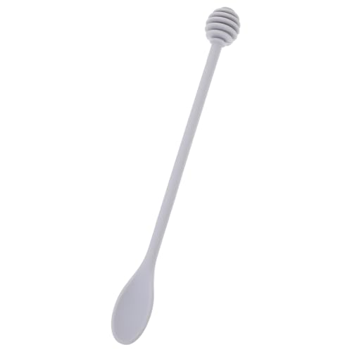 GRIRIW Silicone Covered Nylon Spoon Honey Stirrer Honey Dippers Long Handle Stir Stick Scoop Random Color
