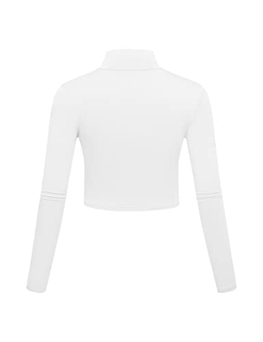 Kindcall Lightweight Mock Turtleneck Crop Tops Long Sleeve Casual Base Layer for Women2