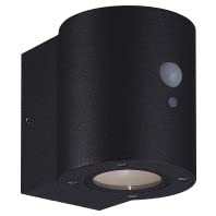Megatron Loky MT70017 - Faretto solare da parete con sensore di movimento, 1 W, LED nero, durevole e robusto