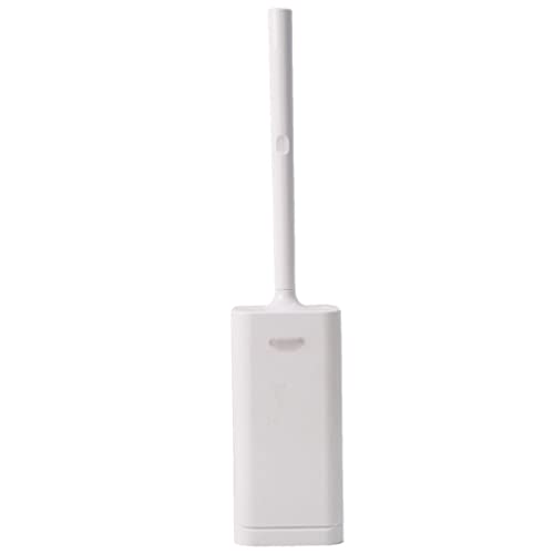 Portacepillos de Inodoro Caja de Almacenamiento con Soporte for escobilla de baño, Juego de Limpieza Creativa sin callejones sin Salida for el hogar(White)
