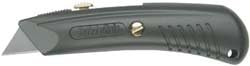 Safety Grip Retractable Utility Knife, Matte Gray, Non Slip Grip Surface, RSG197