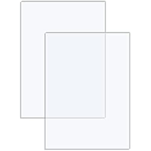 Plexiglass Sheets 1/8" (3mm) Thick - 2 Pack of 8x10 Clear Cast Acrylic Sheets for Laser Cutting, Signs, Glass Replacement, DIY and Crafts Project