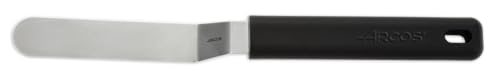 ARCOS Espátula de Cocina para Emplatado en Acero Inoxidable 90 x 200 Mm. Accesorio para Emplatar Tartas, Lasañas y Postres con Mango Ergonómico de Polipropileno Negro