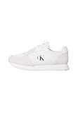 Calvin Klein Runner Sneaker Hombre Retro Sock Lace Up con Logotipo, Blanco (Bright White/Black), 44