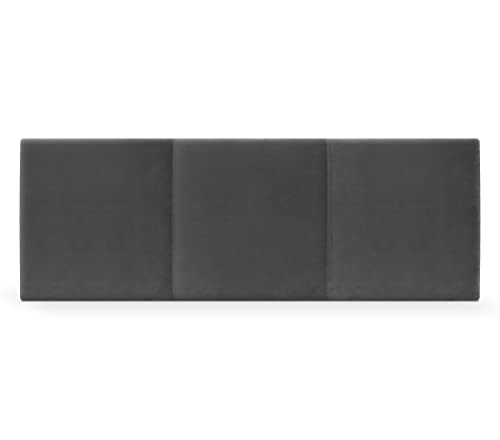 DHOME Cabecero de Terciopelo Alta Gama Diseño Modular Liso Moderno Sofisticado Cabezal Tapizado Cama Lujo Dormitorio Acolchado (Terciopelo Gris Oscuro, 160x50cm (150/160))