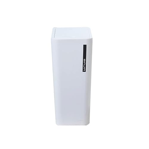 Caneca de basura pequeña con tapa presionable 9L blanca