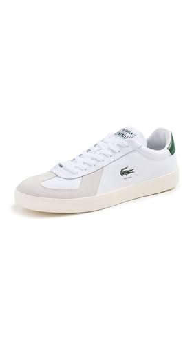Lacoste Men's Baseshot Pro Leather Sneakers, White & Off White, 9