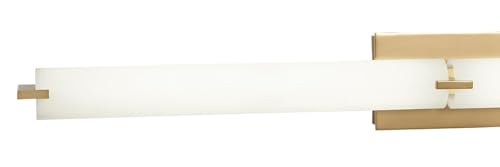 Image of GEORGE KOVACS P5046-248-L Tube LED Wall Sconce, 2-Light, 40 Total Watts, 4.75-in H x 39.75-in W, Honey Gold