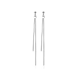 Pendientes largos de plata S925 con borlas de hueso de serpiente