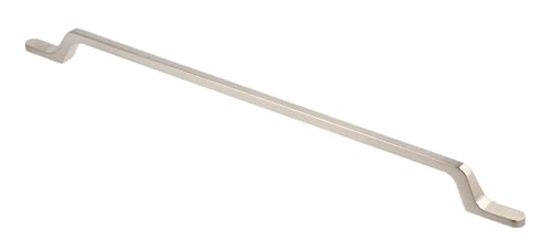 GTV - Flavio Furniture Handle - Zamak INOX - Brushed Steel - Hole Distance 320 mm, Stainless Steel