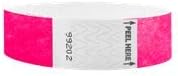 Pulseras Tyvek sin pestañas sin pestañas (rosa neón, 1")
