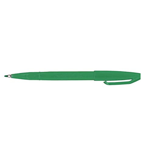 Stylos feutre Pentel Sign Pen S520 verts avec pointe fibre acrylique 2mm | Lot de 12