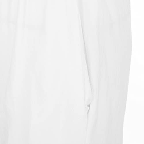 Malaidog Womens Summer Linen Capri Pants Casual Cotton Soft Regular Fit Elastic Waist Wide Leg Beach Lounge Cropped Trousers White #TOP4