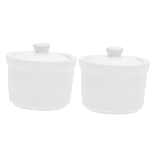 MOLUCKFU 2 piezas Ollas Pequeñas de con Tapa Resistentes al Calor para Sopa y Guisos Utensilios de Cocina para Uso Doméstico y Restauración