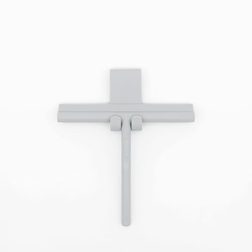 KAWENTSMANN Klara - Rasqueta de ducha de silicona, diseño sin marcas para cabinas de ducha y superficies lisas (gris)