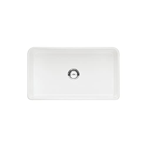 Cerana 33 In. Apron Single Bowl Farmhouse Sink, White #TOP1