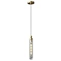 Modern Gold Pendant Light Fixture for Kitchen Island, Adjustable Hanging Lamp with Glass Shade for Dining Room, Bedroom, Hallway, Bar, Shop - Brushed Brass Finish.