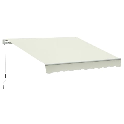Outsunny Store banne Manuel rétractable 295 x 245 cm Store Exterieur terrasse avec manivelle, Angle réglable 45°-85°, Aluminium et Polyester 280 g/m²,...