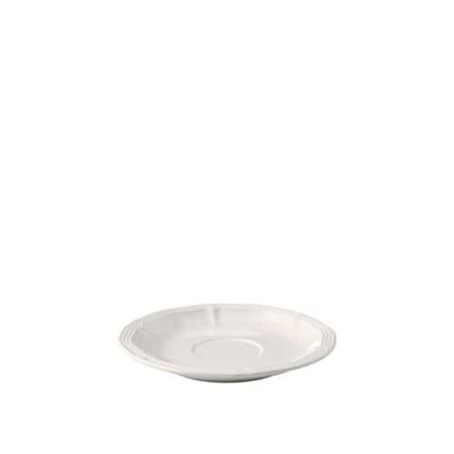 Villeroy & Boch Manoir Mocha/Espresso Saucer, 5 in, Premium Porcelain, White