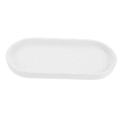 MUCKLILY Ceramic Bathroom Organizer Tray Elegant Bath Tray for Tub Countertop Vanity Capacity for Perfumes Toothbrushes and Soap Modern Design for Bathroom Decor