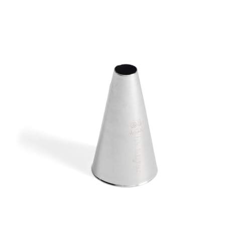 De Buyer - Douille en inox unie - Diamètre 0,8 cm - En Inox, Idéale pour Décorer, Garnir et Remplir, Sans Soudure pour Hygiène Parfaite, S'Adapte aux Poches Pâtissières, Argent
