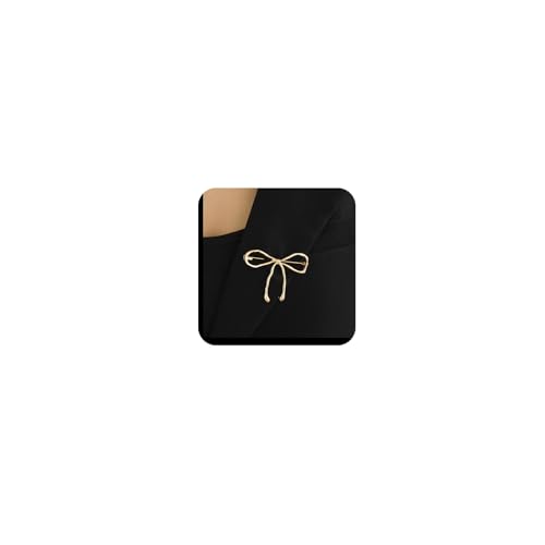 Image of Elegant Gold Bow Brooch for Women Versatile Lapel & Bag Pin for Clothing Accessories​(Gold Bow Pin Brooch)