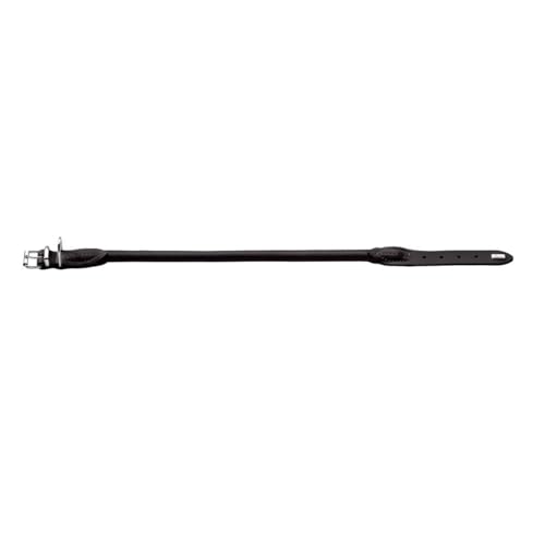 HUNTER Hundehalsband Round & Soft ELK – weiches Elchleder Halsband für Hunde, fellschonend, robust, handgefertigt, mit Nylonkern für Langlebigkeit, Farbe: schwarz, Größe: 50