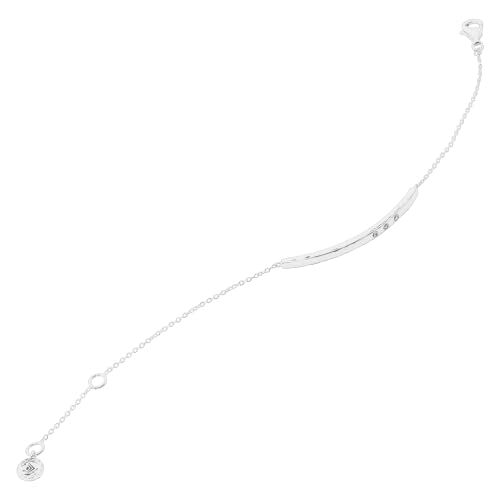 Silpada 'Dotted Line' Curved Bar Chain Bracelet With Crystal In Sterling Silver, 7.5" #TOP3