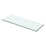 GeenYuu Regalboden Glas Transparent 50x12 cm, 8mm Hartglas Wandregal für Badezimmer, Schlafzimmer, Wohnzimmer, bis 15 kg Tragkraft