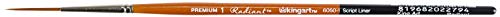 Image of KingArt 6050-1 Taklon Script Liner Paint Brush, 1, Black, Silver, Orange