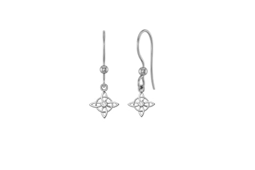 Boucles d'oreilles nœud de sorcière argent et zircon pour votre look quotidien