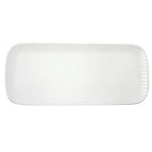 Easy Life - Plat A Cake en Porcelaine Drops White 36 X 16 CM - EASYLIFE