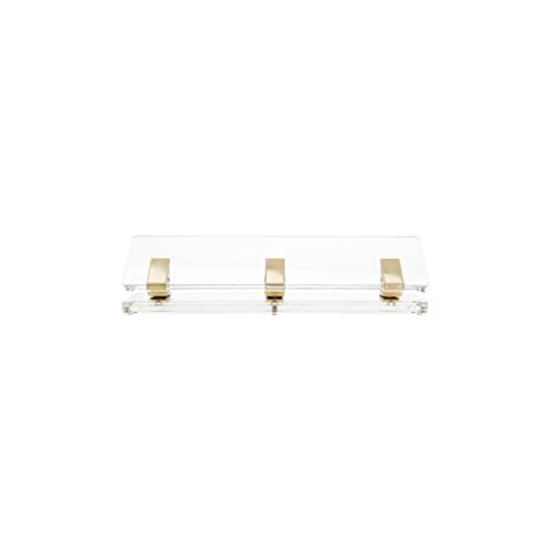 RUSSELL+HAZEL Acrylic Signature Hole Punch, Clear with Gold-Toned Hardware, 11” x 2.75” x 2.75” 44629, 11" x 2.75" x 2.75"