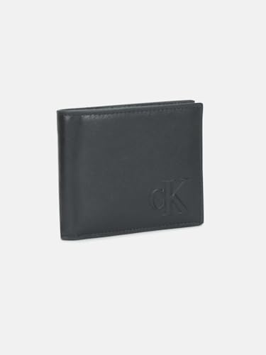 Image of Calvin Klein Solid black leather bi fold wallet