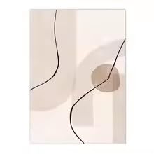 Decoración de pared: Cuadro abstracto estilo boho beige con imágenes geométricas sobre lienzo (60x90cm x 3/Sin marco)