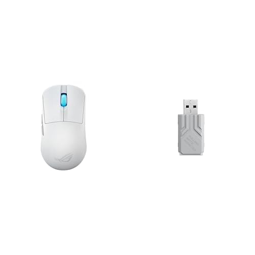Image of ASUS ROG Harpe Ace Mini 49g Wireless Gaming Mouse (36K DPI, White) + ROG Polling Rate Booster 8000Hz USB Adapter Bundle