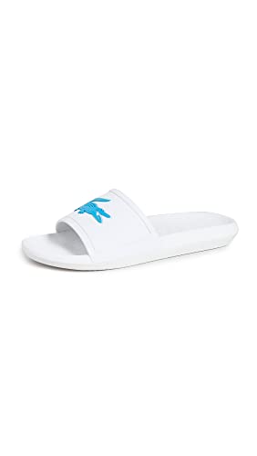 LacosteMensCroco Slide Legacy SandalWhite/Light Blue10