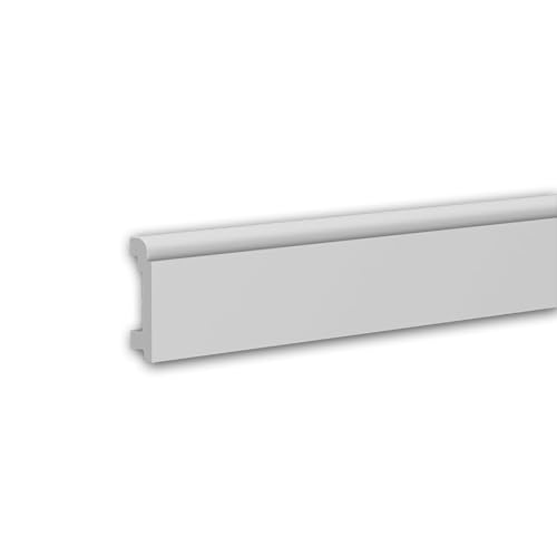 Zócalo Profhome 653115 Rodapié Perfil de estuco Moldura decorativa estilo Neoclasicismo blanco 2 m