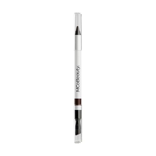 MCoBeauty - Dual-Ended Pro Eyeliner - Rich Brown - Pencil with Built-In Angled Brush - Creamy Crayon for Precision, Smudging and Blending - Eyeliner Tool