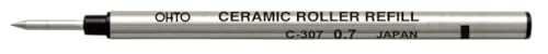 Image of OHTO CR01 Ceramic Rollerball Pen 0.7 mm | Blue Ink Medium Tip Writing Pen | Black Body | Smooth Japanese Roller Pen for Office, Journaling, Study | Made in Japan