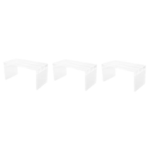 LIFKOME 3 Piezas Estante Organizador Transparente para Frigorífico Divisor Desmontable Apilable para Almacenamiento de Sobras y Frutas Accesorio Flexible para Mantener y Limpieza Cocina