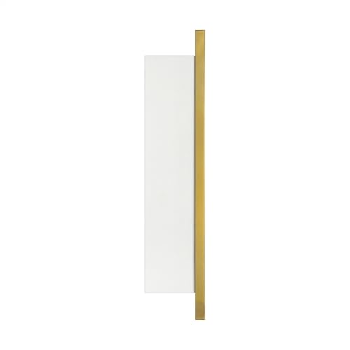 Image of TEHOME 16.5'' x 24'' Brushed Gold Recessed and Surface Mount Bathroom Medicine Cabinet with Mirror Brushed Gold Square Cornered Metal Framed Rounded Rectangle Medicine Cabinet Mirror