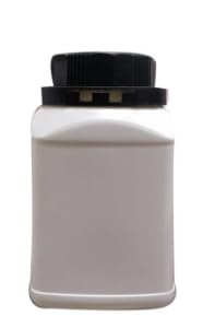 Patel Enterprise HDPE Plastic Jar Storage Container with Wide Mouth and Black Screw Lid, White, 500 ml For Home, Industrial Lab Sampling, Powder, Liquid (pack od 1)