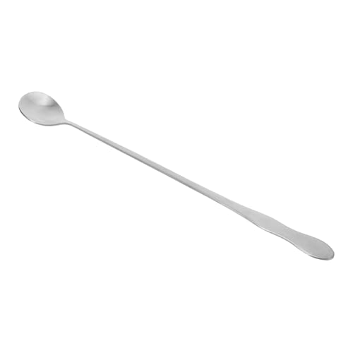 STOBAZA Stainless Steel Long Handle Soup Spoon Versatile Kitchen Utensil for Cooking Stirring Coffee Serving Soup Sauce Pasta Silver Finish