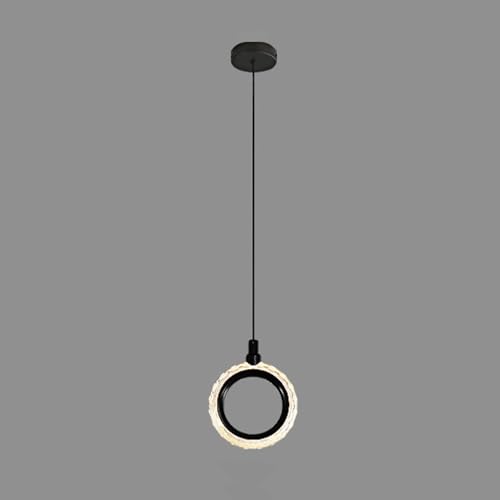 Lámpara Colgante de Anillo Acrílico Cobre de Alta Calidad y Luz LED de 3 Tonos