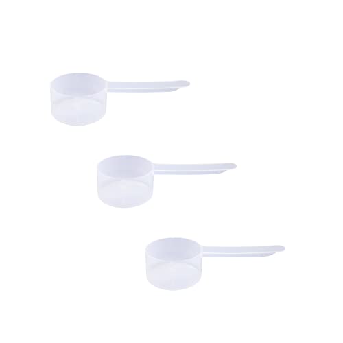Image of Plastic Measuring Scoop, (39 cc | 2.63 Tablespoon | 1.32 oz. | 39 mL) Long Handle Spoons for Powders and Granules, Coffee, Pet Food, Grains, Protein, Spices and Other Dry Goods (Pack of 3)